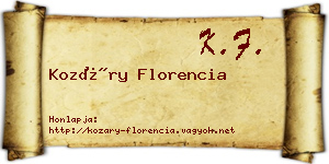 Kozáry Florencia névjegykártya